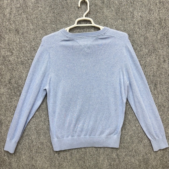 Men's Tommy Hilfiger Pima Cotton V Neck Sweater size Large blue - Picture 2 of 3